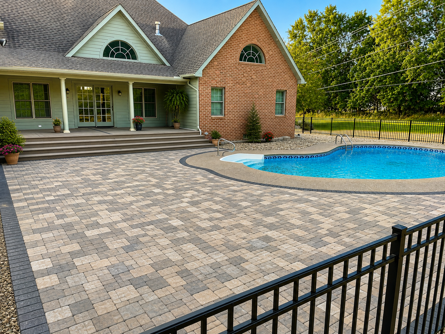 Pool paver patio